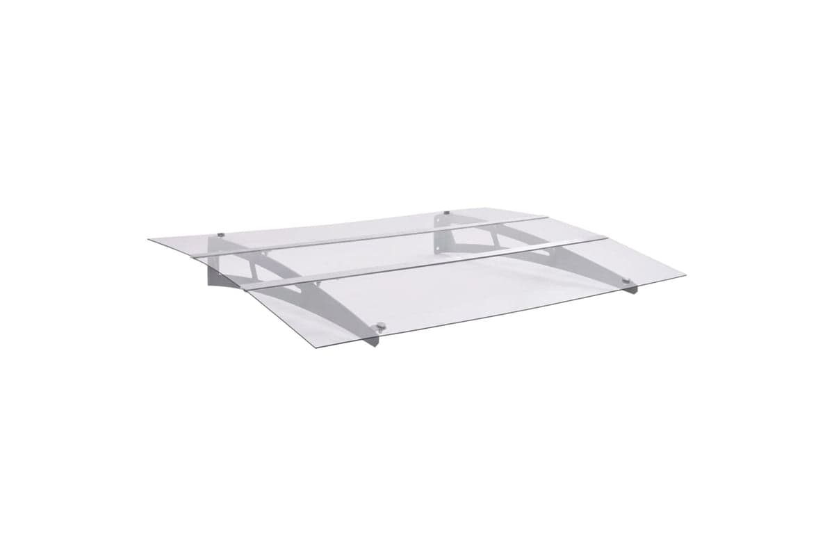 vidaXL 144828 Door Canopy Silver And Transparent 120x90cm Polycarbonate