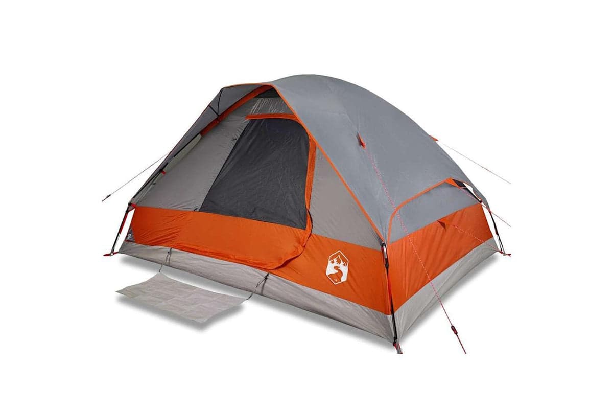 Vidaxl Family Tent Dome 6-person Grey And Orange Waterproof