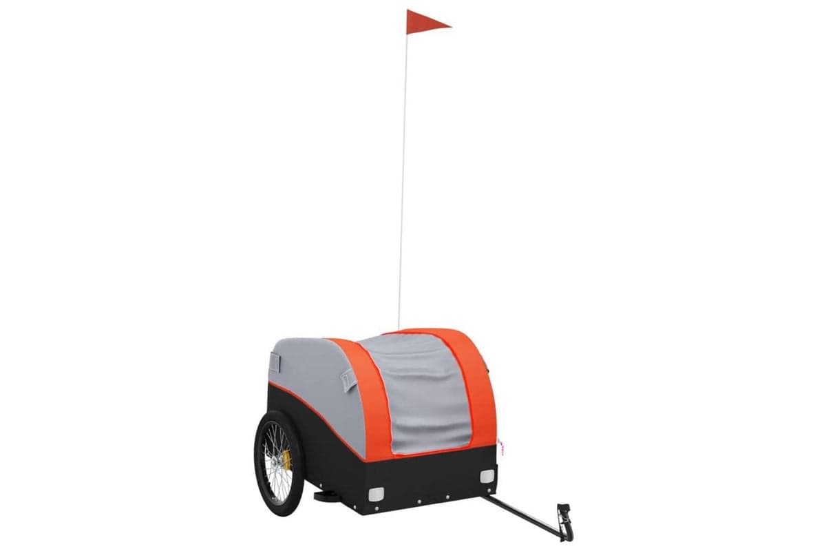Vidaxl Bike Trailer Black And Orange 45 Kg Iron