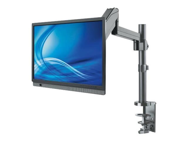 Manhattan TV & Monitor Mount, Desk, Full Motion (Gas Spring), 1 screen, Screen Sizes: 10-27", Black, Clamp or Grommet Assembly,VESA 75x75 to 100x100mm
