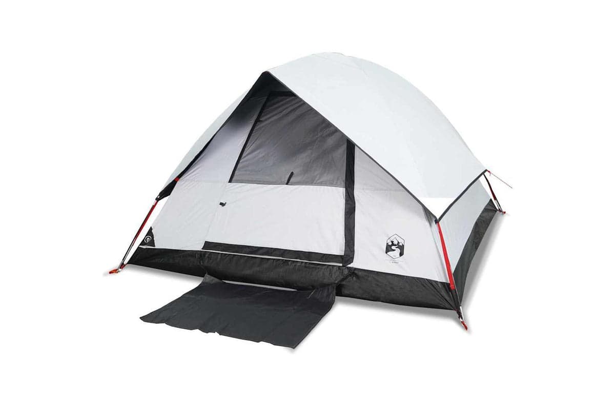 Vidaxl Camping Tent Dome 2-person White Blackout Fabric Waterproof
