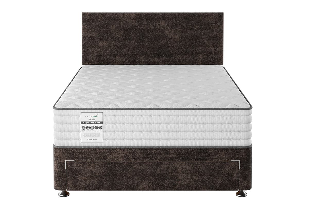 Castlebeds | Signature Elite Bed Bundle End-Drawer Base | King | 5ft | Truffle