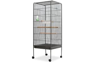 vidaXL 170408 Bird Cage Black 54x54x146cm Steel