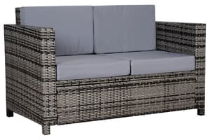 Outsunny Rattan 2 Seater Sofa | Mixed Grey