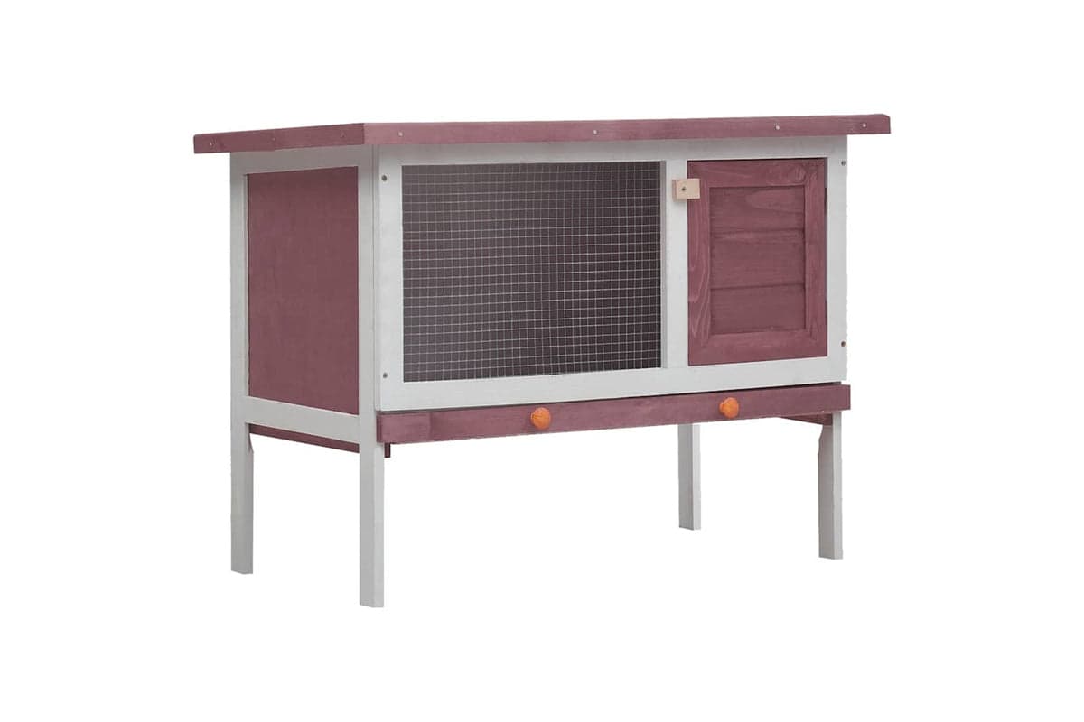 Vidaxl 170829 Outdoor Rabbit Hutch 1 Layer Brown Wood