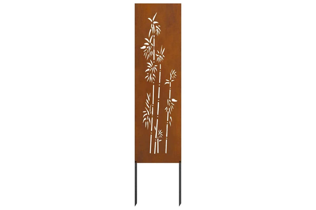 Garden Privacy Screen Floral Rusty 32 X140cm Weathering Steel