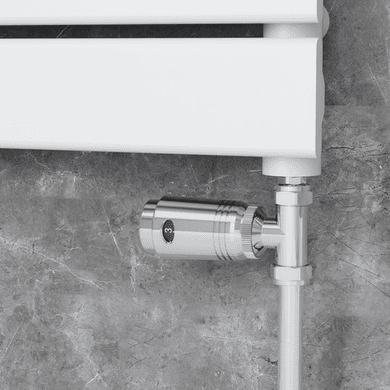 Elego Chrome Modern TRV Straight Thermostatic Radiator Valves With Lockshield
