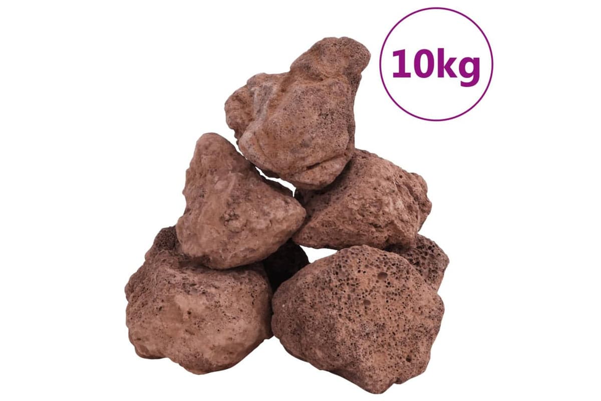 Vidaxl Volcanic Rocks 10 Kg Red 10-30 Cm