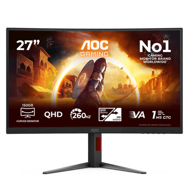 AOC G4 27" Fast VA QHD 260Hz 0.3ms Curved Gaming Monitor
