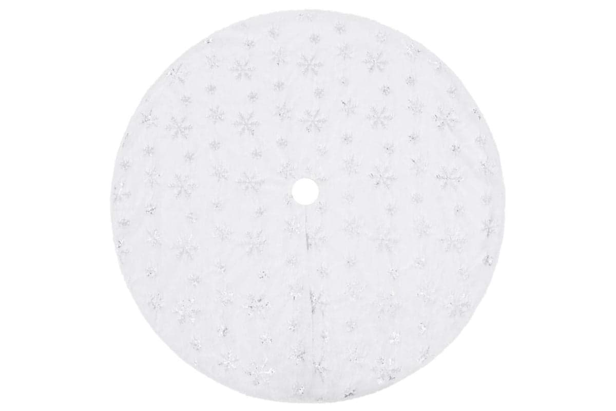 Vidaxl Luxury Christmas Tree Skirt White 122 Cm Faux Fur