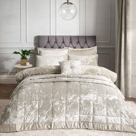 Crushed Velvet Duvet Set Natural