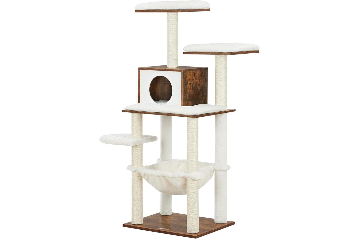 Feandrea Cat Tree | Cat Scratching Post | Wood Chipboard & Plush | 55x45x138cm