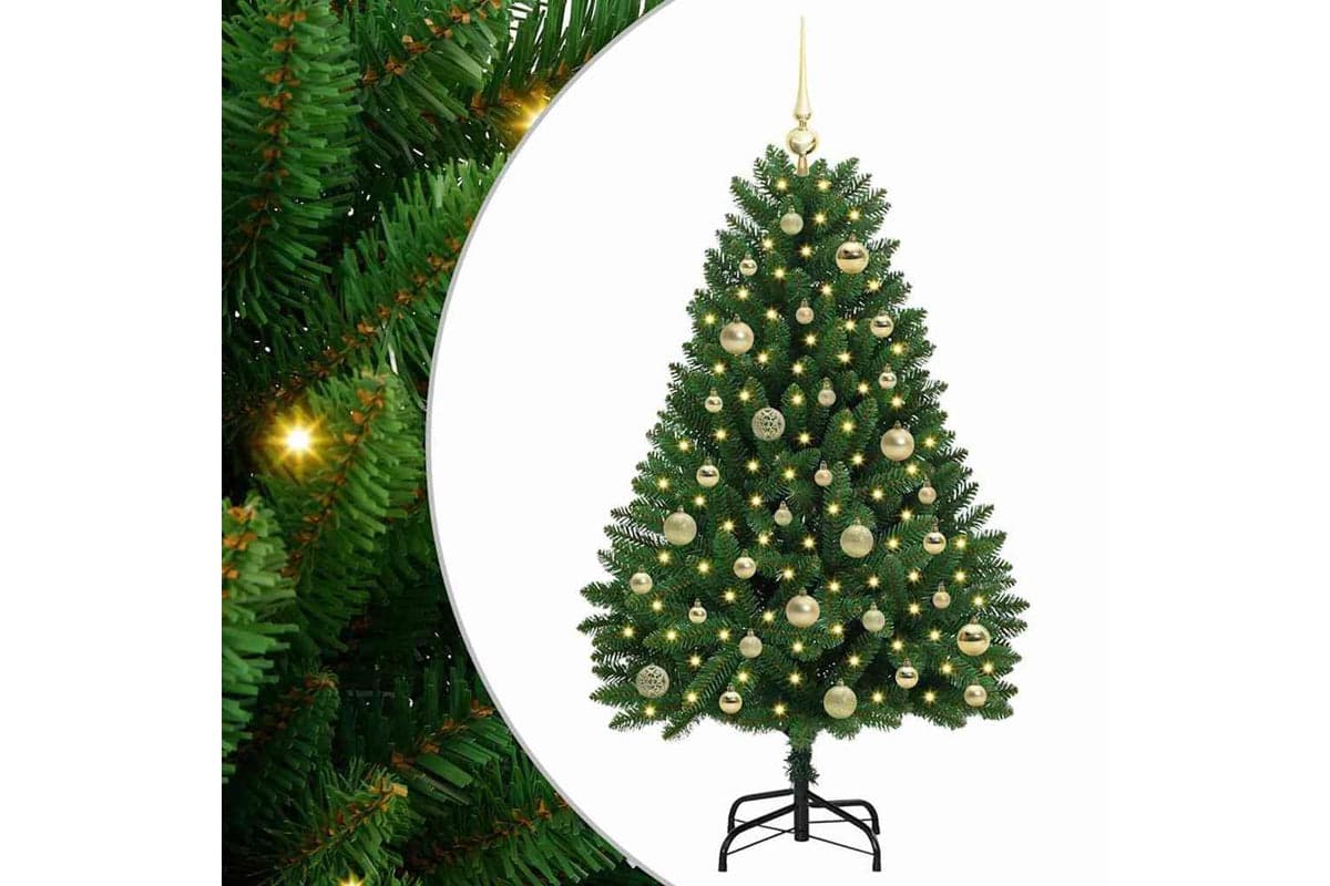 Vidaxl Artificial Christmas Tree With Stand Green 120 Cm Pvc And Metal