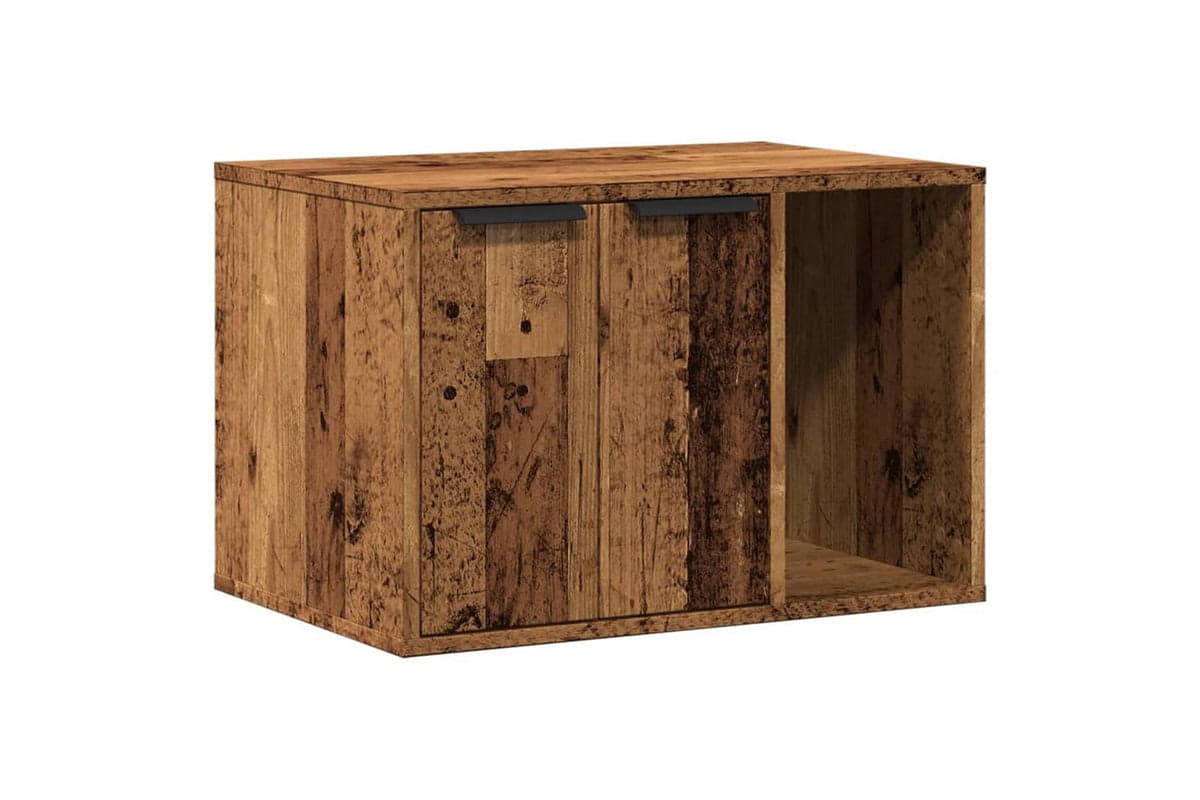 Cat Litter Box Enclosure Old Wood 60x40x40 Cm Engineered Wood