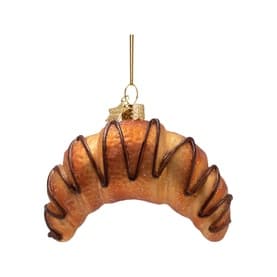 Croissant with Chocolate Glass Tree Decoration 9cm