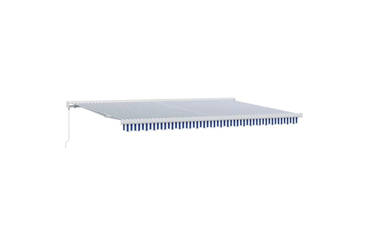 Vidaxl Retractable Awning Blue And White 500 X 300 Cm Fabric And Metal