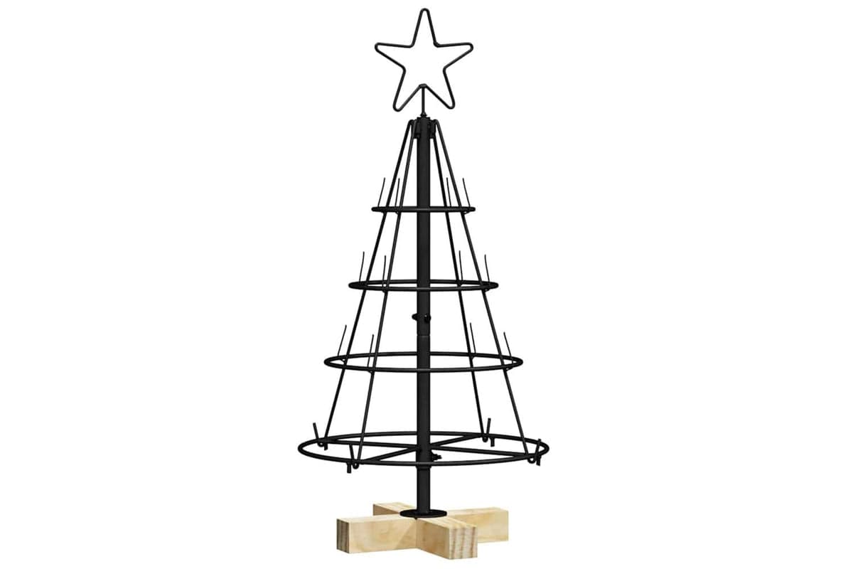 Vidaxl Christmas Cone Tree With Stand Black 60 Cm Steel