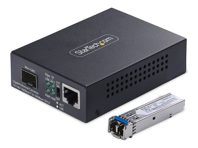 STARTECH.COM - Startech - Fibre media converter - 1GbE - over fibre optic - 10Base-T, 1000Base-LX, 100Base-TX, 1000Base-T - LC Duplex single-mode / RJ-45 - up to 40 km - 1310 nm - TAA Compliant
