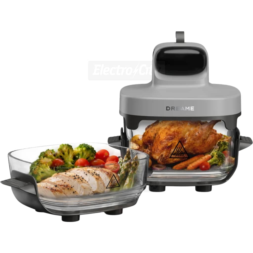 Dreame Tasti 5-in-1 Glass Air Fryer with Two Containers | Grey