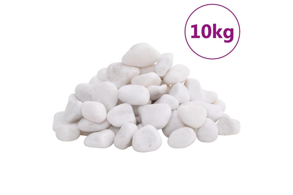 Vidaxl Polished Pebbles 10 Kg White 2-5 Cm
