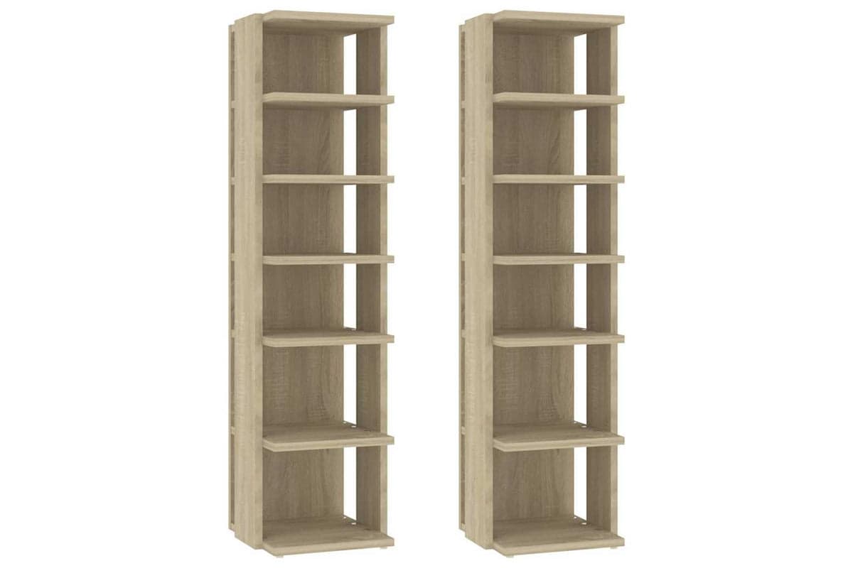 vidaXL 808492 Shoe Cabinets 2 Pcs Sonoma Oak 27.5x27x102cm