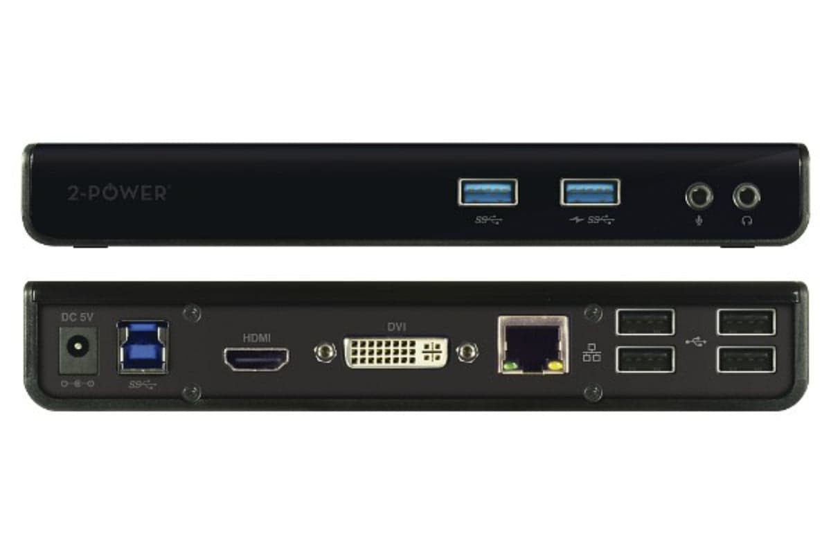 2-Power USB-C & USB 3.0 Dual Display Dock
