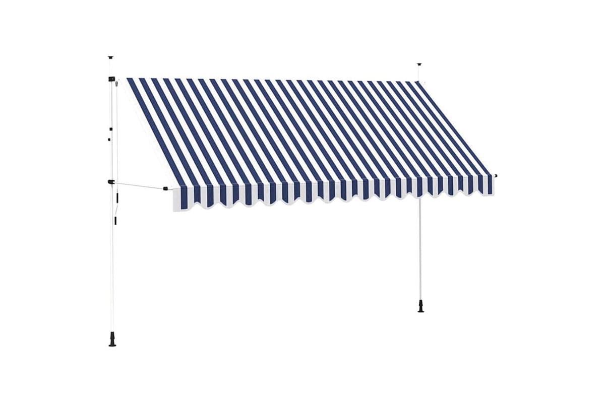 vidaXL 43224 Manual Retractable Awning 400cm Blue And White Stripes