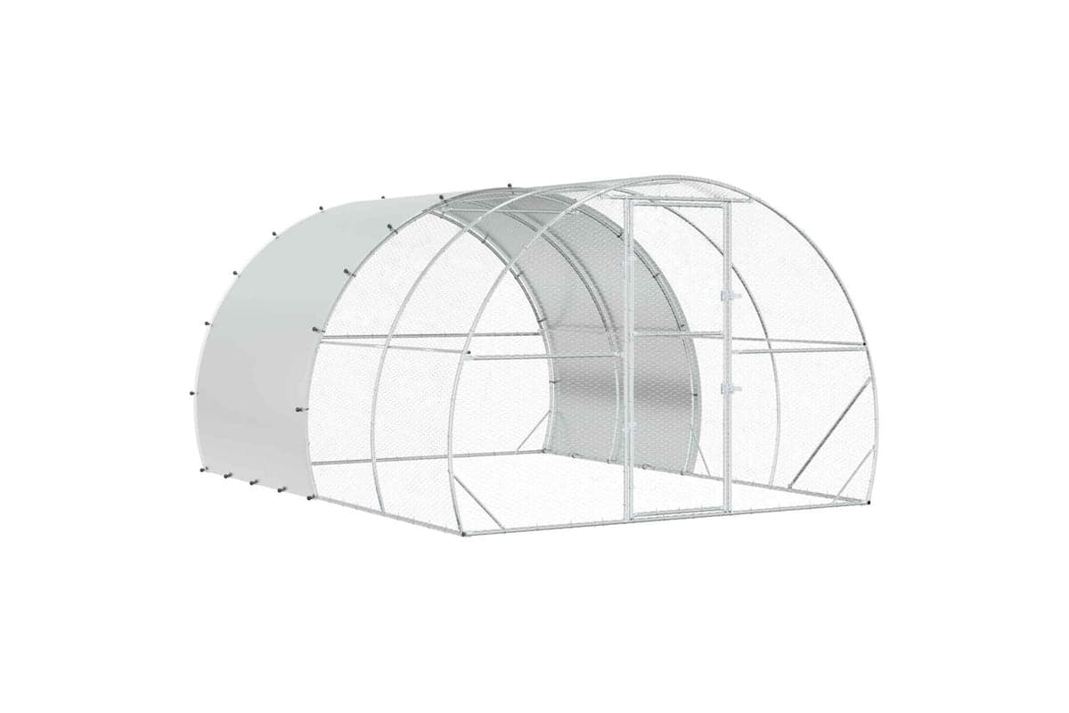 Vidaxl Chicken Coop Silver 400 X 300 X 200 Cm Galvanised Steel