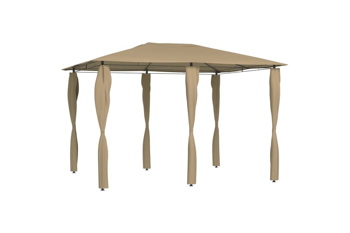 Vidaxl 313612 Gazebo With Post Covers 3x4x2.6 M Taupe