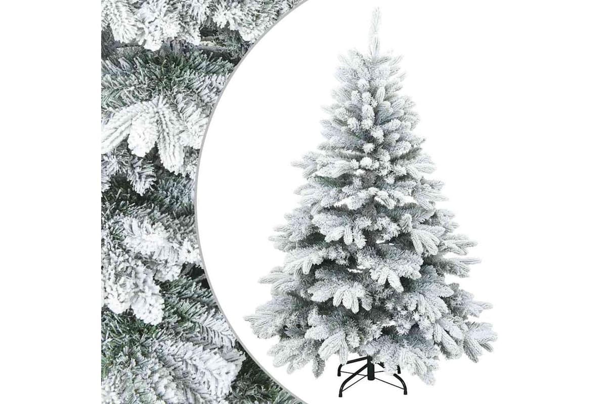 Vidaxl Artificial Hinged Christmas Tree Snow Flocked White 120 Cm