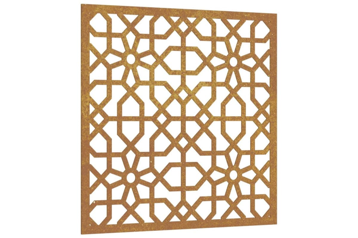 Garden Wall Decoration 55x55 Cm Corten Steel Moorish Design