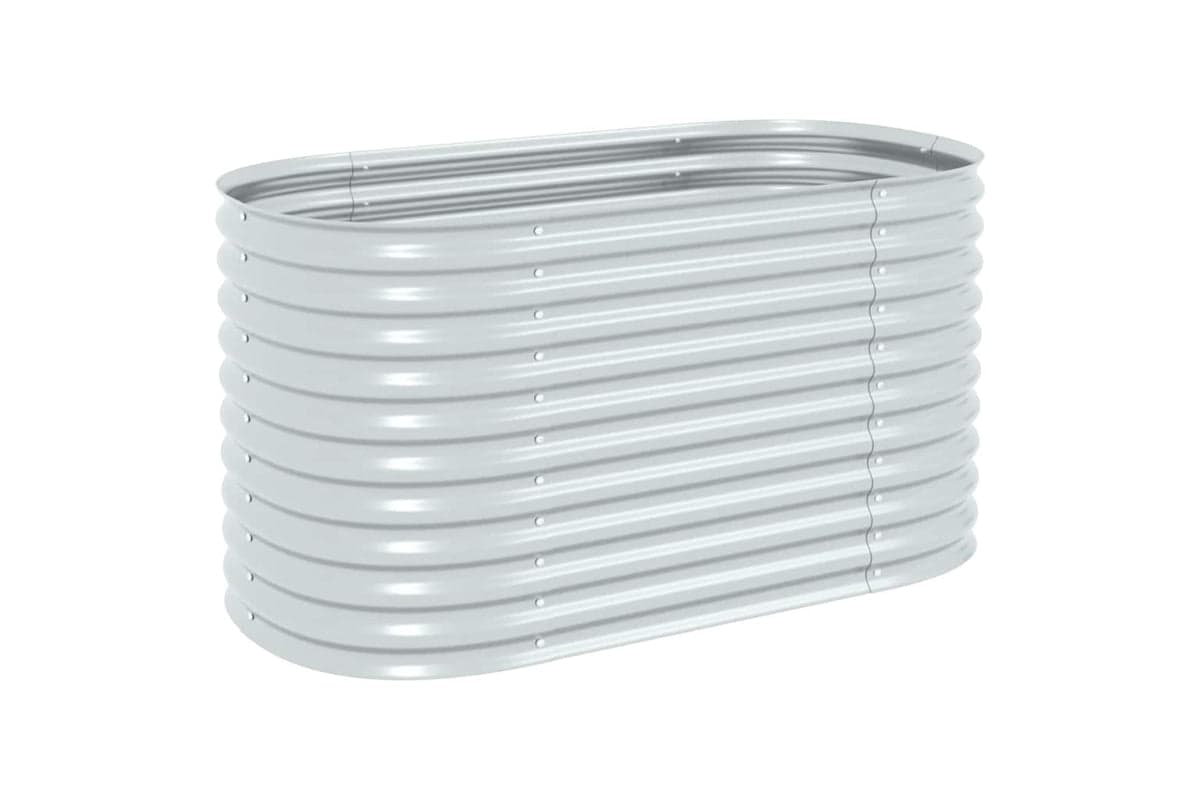 vidaXL Garden Raised Bed 160x80x81cm Galvanised Steel Silver