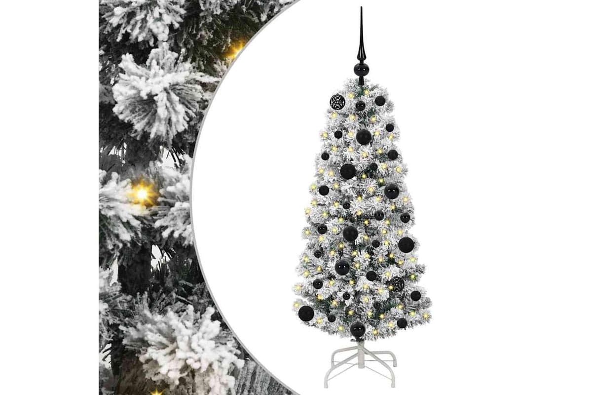 Vidaxl Artificial Hinged Christmas Tree Green And White 120 Cm