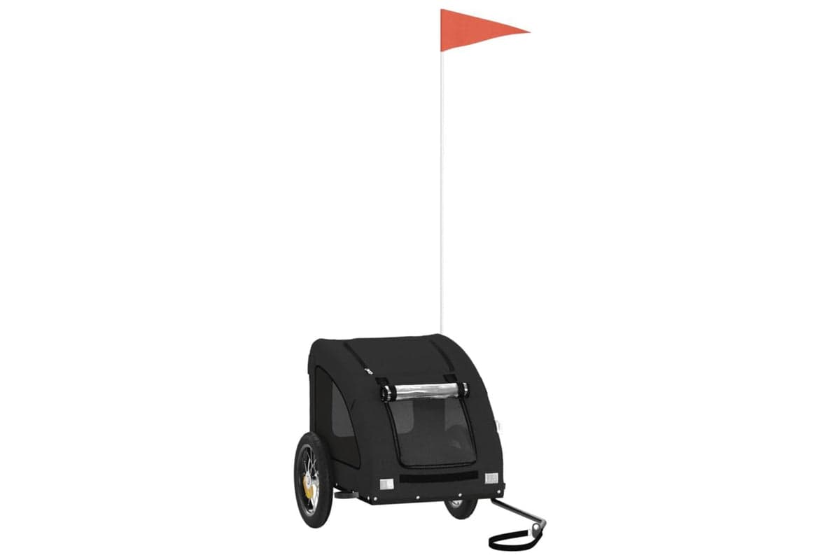 Vidaxl Pet Bike Trailer Black Oxford Fabric And Iron