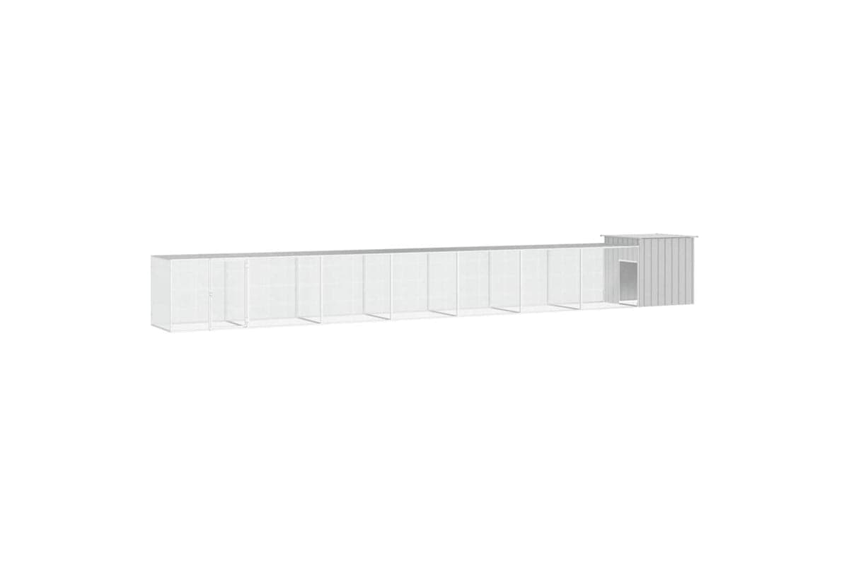 vidaXL 3106464 Chicken Cage Grey 700x91x100cm Galvanised Steel