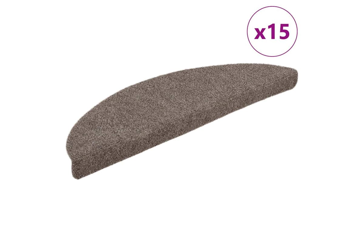 vidaXL 322354 Self-adhesive Stair Mats 15 Pcs Cream 56x17x3cm Needle Punch