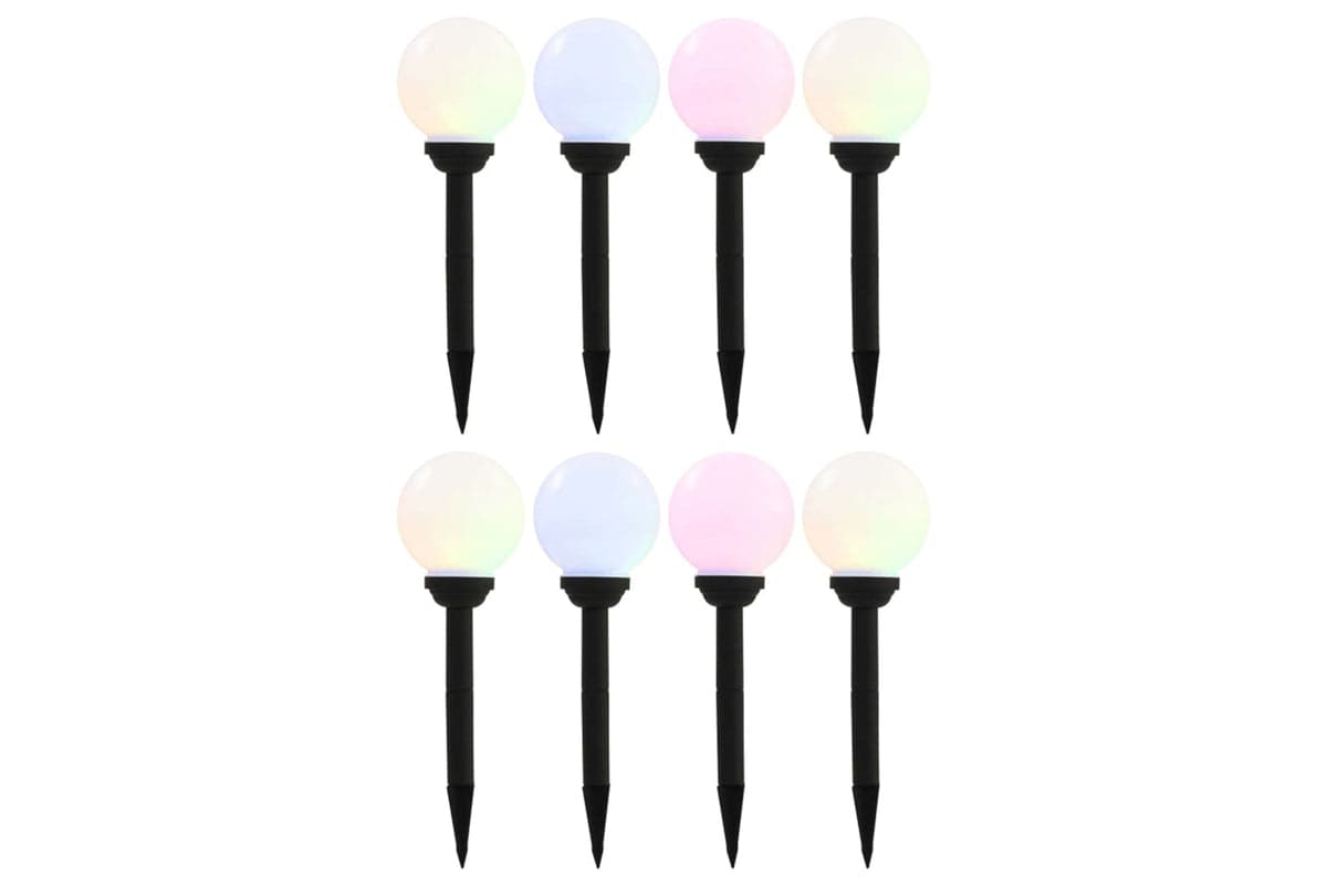 vidaXL 277125 Outdoor Solar Lamps 8 Pcs Led Spherical 15cm Rgb
