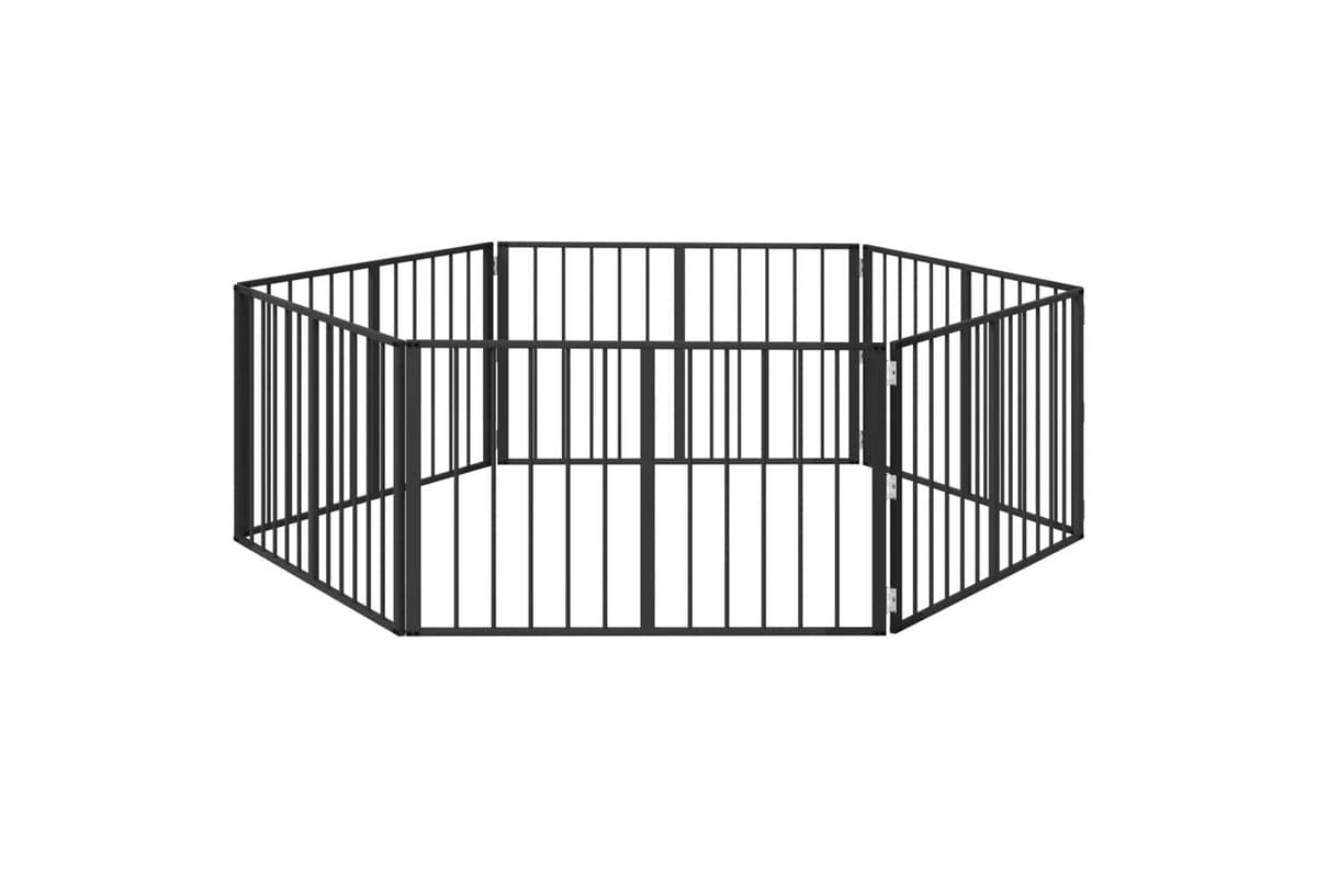 Vidaxl Dog Gate 6 Pcs Black 100 X 60 Cm Galvanised Steel