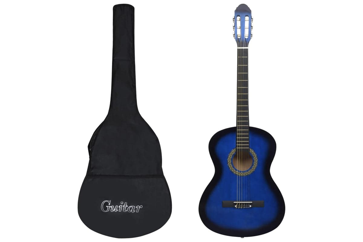 vidaXL 3055599 Classical Guitar For Beginner With Bag Blue 4/4 39"