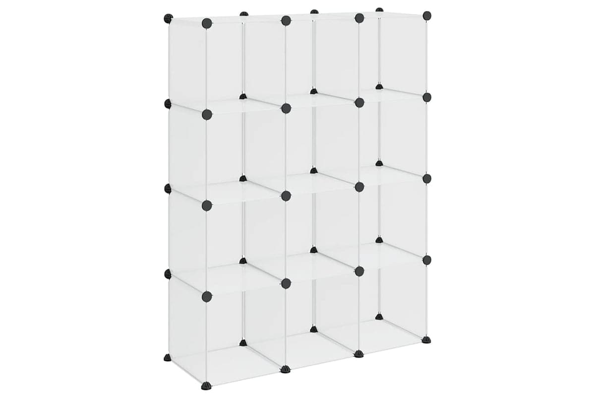 Vidaxl 340550 Storage Cube Organiser With 12 Cubes Transparent Pp