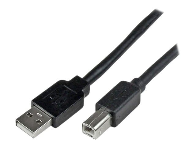 STARTECH.COM - StarTech 20m / 65 ft Active USB 2.0 A to B Cable - Long 20 m USB Cable - 20m USB Printer Cable - 1x USB A (M), 1x USB B (M) - Black (USB2HAB65AC) - USB cable - USB Type B to USB - 20 m