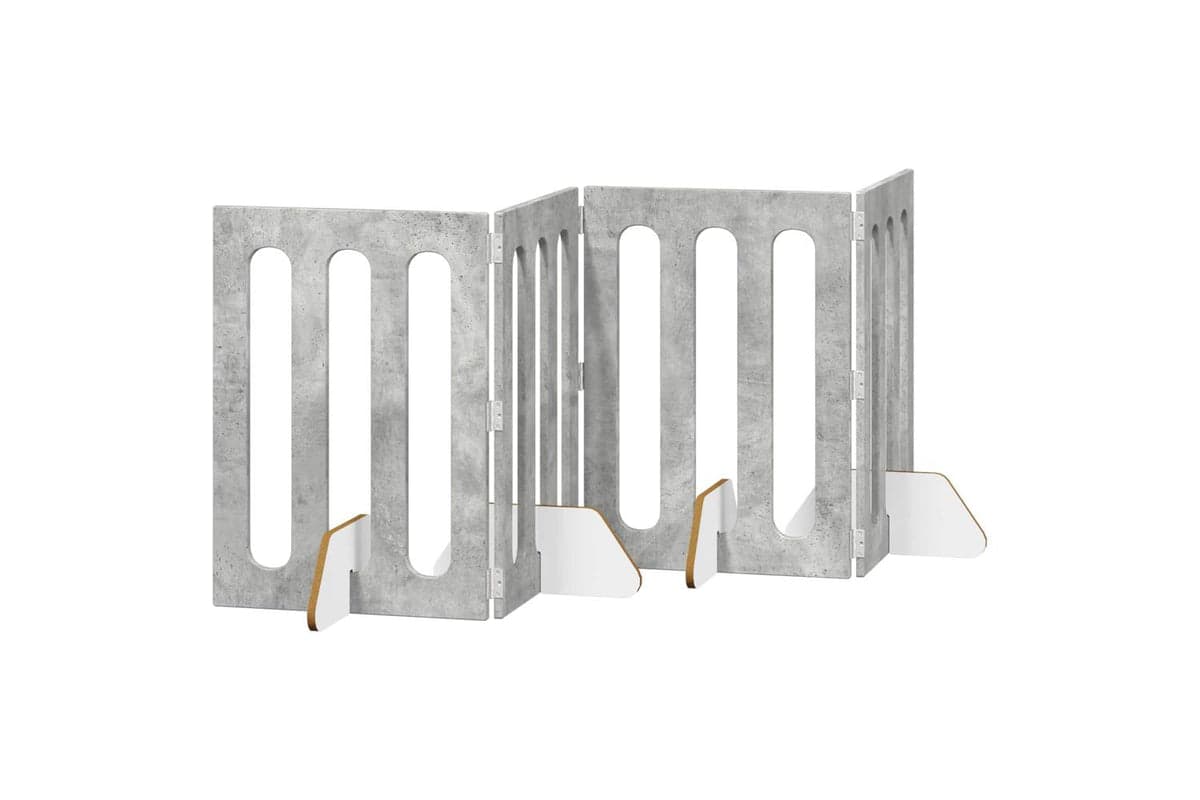 Vidaxl Folding Pet Fence 4 Pcs Concrete Grey 201 X 38 X 70 Cm