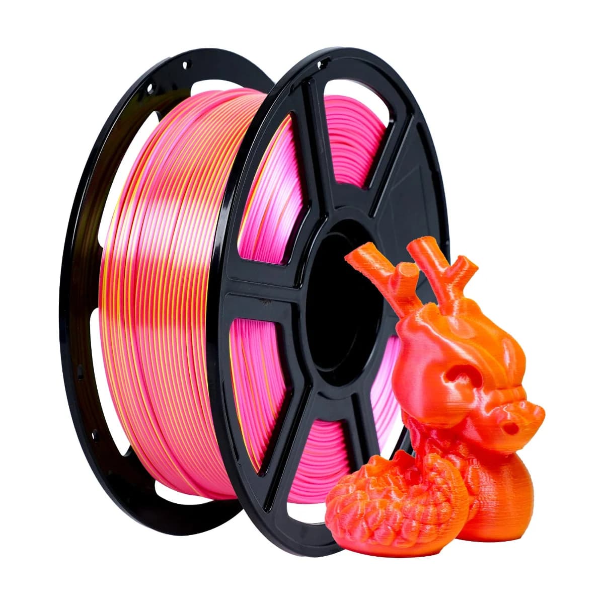 Flashforge PLA Silk Dual Color 3D Printing Filament 1.75mm 1kg - Pink & Yellow | 90009391003