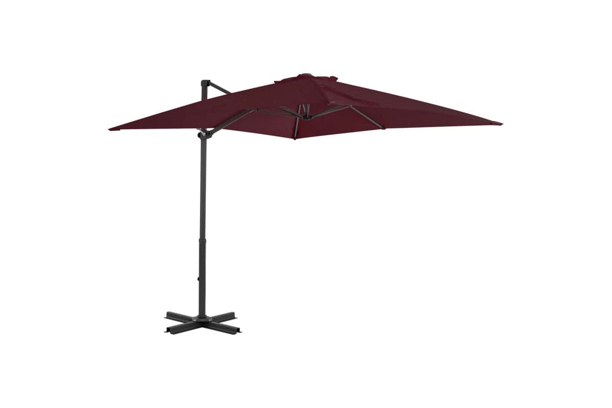 vidaXL 312304 Cantilever Umbrella With Aluminium Pole Bordeaux Red 250x250cm