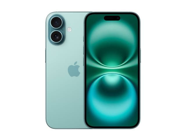 APPLE - iPhone 16 - 5G smartphone - dual-SIM / Internal Memory 512 GB - OLED display - 6.1" - 2556 x 1179 pixels - 2x rear cameras 48 MP, 12 MP - front camera 12 MP - teal