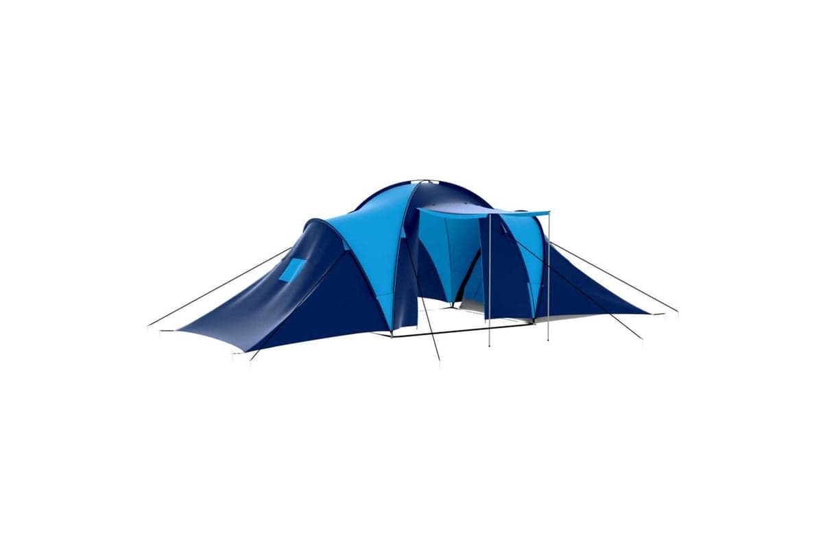 Vidaxl Camping Tent Polyester 9 Persons Blue-dark Blue