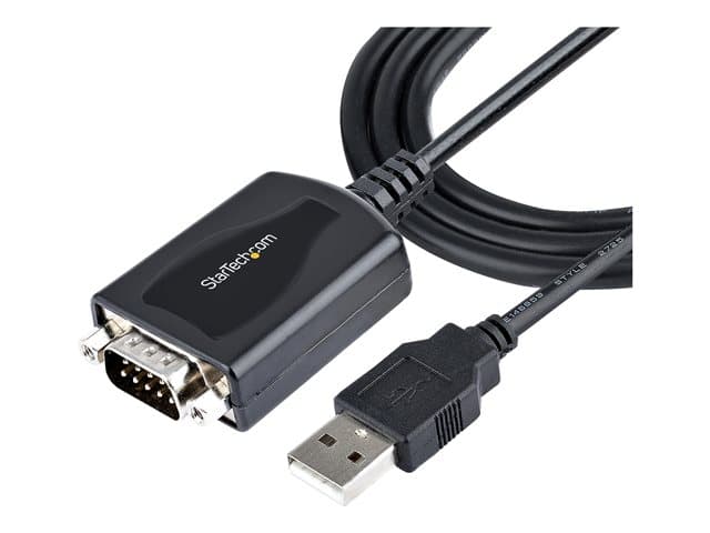 Startech 3ft (1m) USB to Serial Cable with COM Port Retention, DB9 Male RS232 to USB Converter, Straight Through USB to Serial Adapter for PLC/Printer