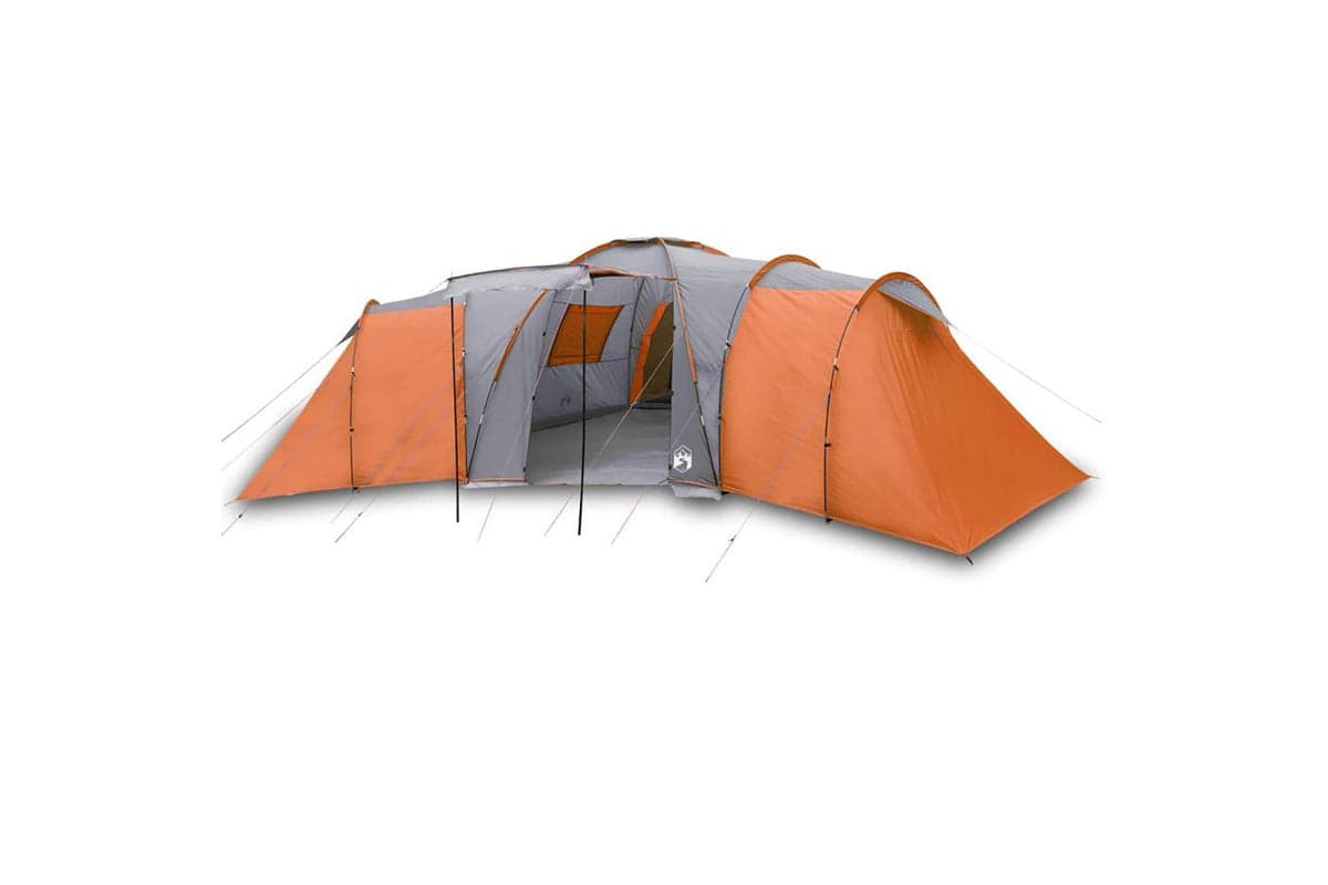 Vidaxl Family Tent Dome 12-person Grey And Orange Waterproof