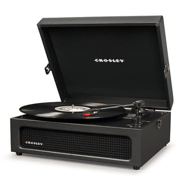 Crosley CR8017B-BK Voyager Portable Turntable with Bluetooth Receiver and Built-in Speakers Black