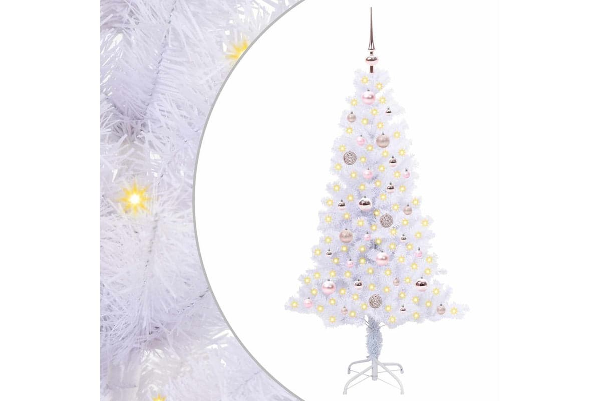 Vidaxl Artificial Christmas Tree With Stand White 150 Cm Pvc And Steel